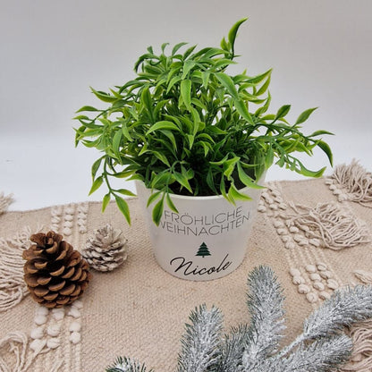 Personalisierter Blumentopf Weihnachten