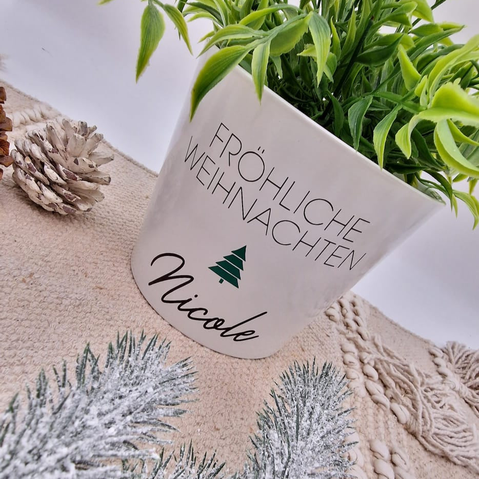 Personalisierter Blumentopf Weihnachten