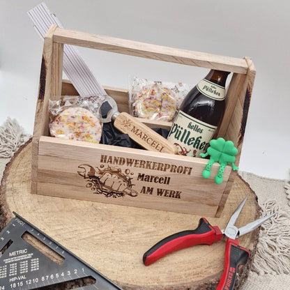 Werkzeugkoffer Holz Personalisiert