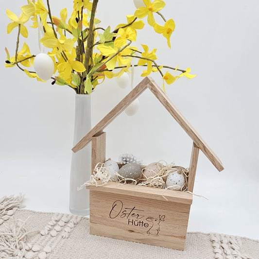 Osterhütte aus Holz – Osterdeko natürlich & nachhaltig